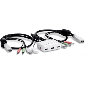 TRENDnet TK-215i 2-Port Desktop KVM Switch, 1920 x 1080 resolution, Plug & Play